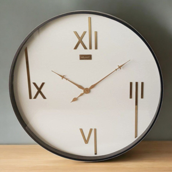  ساعت دیواری هلموت کد 8080، ساعت دیواری مدرن با طراحی مینیمال با زه فلزی رنگ استاتیک، سایز 80 سانتی متر، موتور میتسو با 5 سال ضمانت هلموت