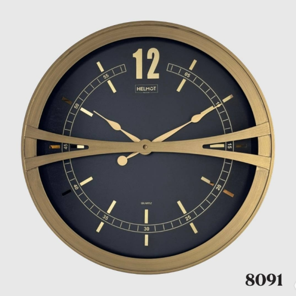  ساعت دیواری چوبی هلموت مدل 6091، ساعت دیواری خلاقانه و چوبی، ترکیب چوب و استیل، موتور ساخت تایوان، ساعت دیواری طرح ساده و در عین حال بی نظیر، سایز 60 سانت