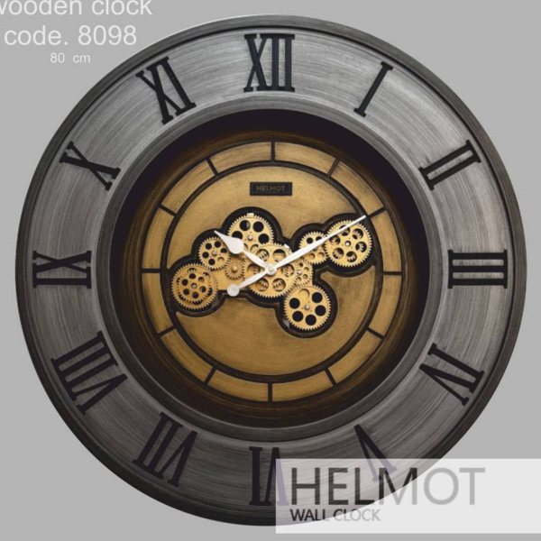  ساعت دیواری هلموت کد 8098، ساعت دیواری با متریال چوبی بدنه، دارای موتور چرخ دنده دار متحرک، بسته بندی یونولیت و کارتن حین ارسال، سایز 80، موتور میتسو با 5 سال ضمانت هلموت