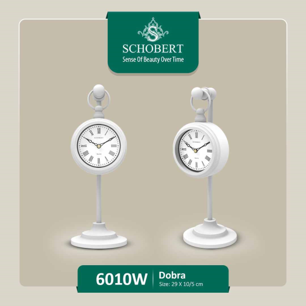 ساعت رومیزی شوبرت، ساعت رومیزی جدید از جنس فلز آبکاری شده با موتور آرامگرد مناسب میز کار و میز کنسول، رنگ طلایی کد 6010