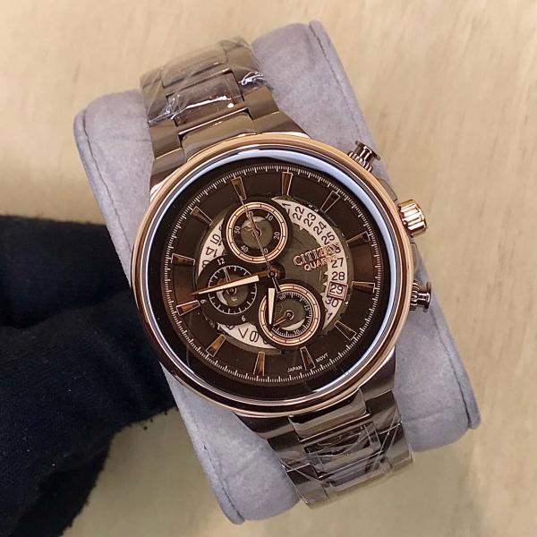 ساعت مچی مردانه سیتیزن، ساعت مردانه کرنوگراف دار تمام استیل درجه یک موتور میوتا ساخت ژاپن رنگ سیلور مدل 3403