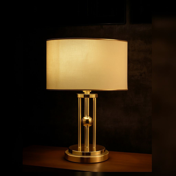 آباژور رومیزی مدل 253، آباژور ایستاده با پایه آهنی، متریال طلق و پارچه شید آباژور، دارای 1 سرپیچ ، آبکاری فورتیک بدنه و پایه آباژور، فوق العاده با کیفیت