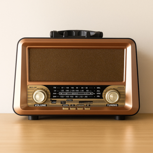 رادیو کلاسیک مدل 1006bt، اسپیکر بلوتوثی قابل حمل، رادیو سنتی و چوبی قدیمی، رادیو شارژی سبک قدیم، قابلیت پخش موزیک و صدا از طریق اتصال با بلوتوث