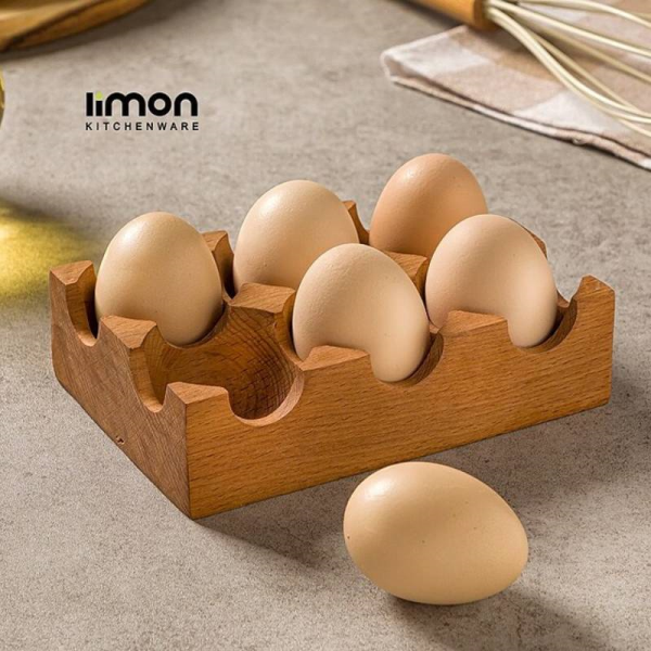 جا تخم مرغی چوبی برند لیمون مدل 217359، جا تخم مرغی برای نگهداری منظم و ایمن تخم مرغ‌ها در آشپزخانه