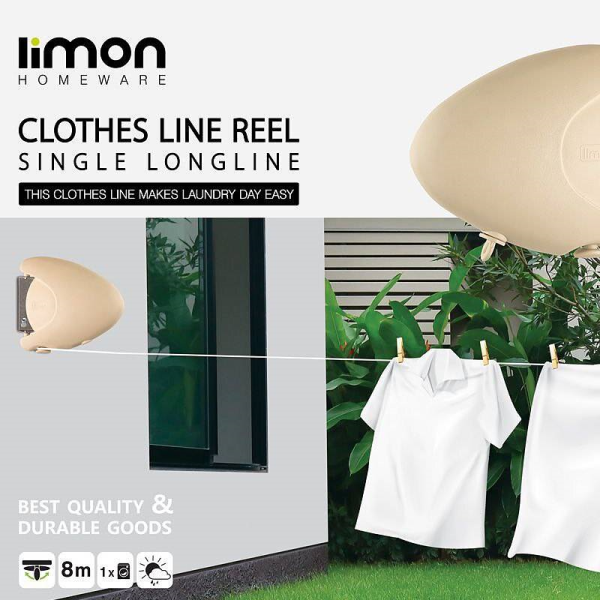 بند رخت دیواری برند لیمون مدل 227900، بند رخت با قابلیت نصب روی دیوار، برای استفاده بهینه از فضای محدود، مناسب برای خشک‌کردن لباس‌ها در منازل و آپارتمان‌ها