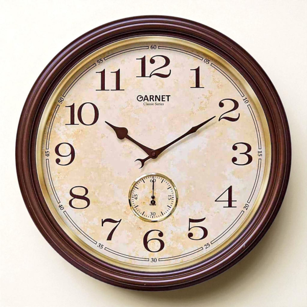 ساعت دیواری شوبرت مدل 3501، ساعت دیواری با فریم پلاستیک، سایز 50 با اعداد برجسته و موتور آرامگرد