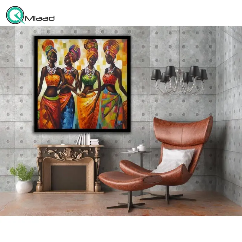 تابلو دکوراتیو کد 2055 طرح چهار دختر سیاه پوست