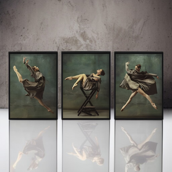 تابلو سه‌تکه دکوراتیو شاین مدل 202477، جدیدترین مدل تابلو با بالاترین کیفیت چاپ، متریال پی وی سی قاب، تابلو سه تیکه زیبا و جذاب، طرح یک رقصنده