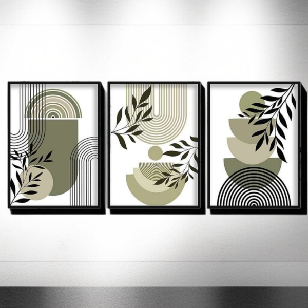 تابلو سه‌تکه دکوراتیو شاین مدل 202479، جدیدترین مدل تابلو با بالاترین کیفیت چاپ، متریال پی وی سی قاب، تابلو سه تیکه زیبا و جذاب، طرح خطوط گرافیکی