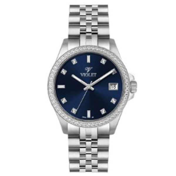 ساعت ویولت زنانه بند فلزی نقره ای کد 0560