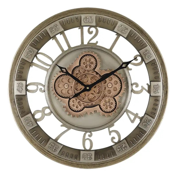 ساعت دیواری والتر Walther کد 5107 | ساعت دیواری چرخ دنده دار با موتور آرامگرد، طراحی خلاقانه، متریال فلزی ساعت