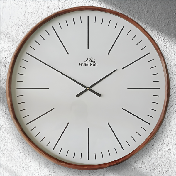 ساعت دیواری وودسان، ساعت دیواری ساخته شده با چوب طبیعی روس سبک کلاسیک، مدل کی یف سفید، سایز 80