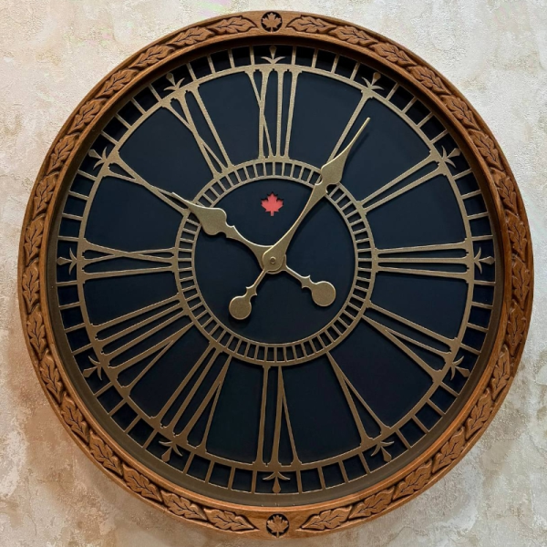 ساعت دیواری وودسان، ساعت دیواری ساخته شده با چوب طبیعی روس سبک کلاسیک، مدل کانادا، در دو سایز، سایز 60