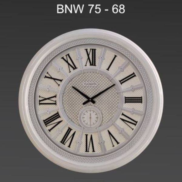ساعت دیواری چوبی یوشیتا مدل BNW، ساعت دیواری دو موتوره تمام چوب سنگین، موتور تایوانی با صفحه زیبا و خوانا و اعداد برجسته رومی