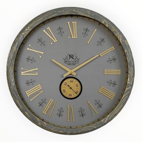 ساعت دیواری چوبی ارس مدل 7777 طوسی