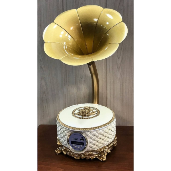 اسپیکر بلوتوثی طرح گرامافون آرنوس مدل 003AC، رادیو طراح گرامافون با طراحی خلاقانه، دارای پورت USB و اتصال بلوتوث