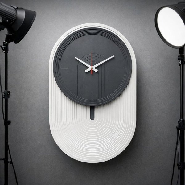 ساعت دیواری مدل ریپل کد 2820، ساعت دیواری ام دی اف با متریال تمام دست ساز و طراحی خلاقانه و مینیمال، سایز 50x80 سانت، رنگ سفید