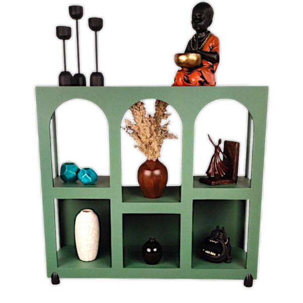 کنسول قوس S1 مدل KO03028، کنسول چوبی پایه دار، متریال مقاوم چوب و طراحی کلاسیک با طرح طبیعی چوب و مدل قوس