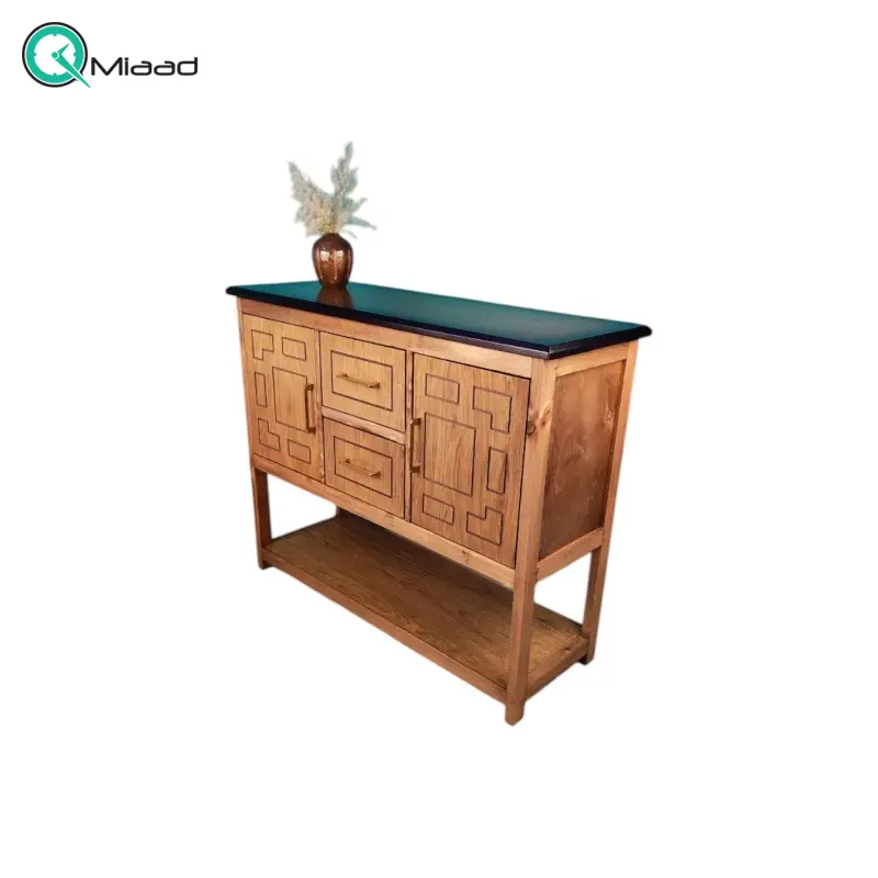 میز کنسول چوبی مشبک رنگ قهوه ای