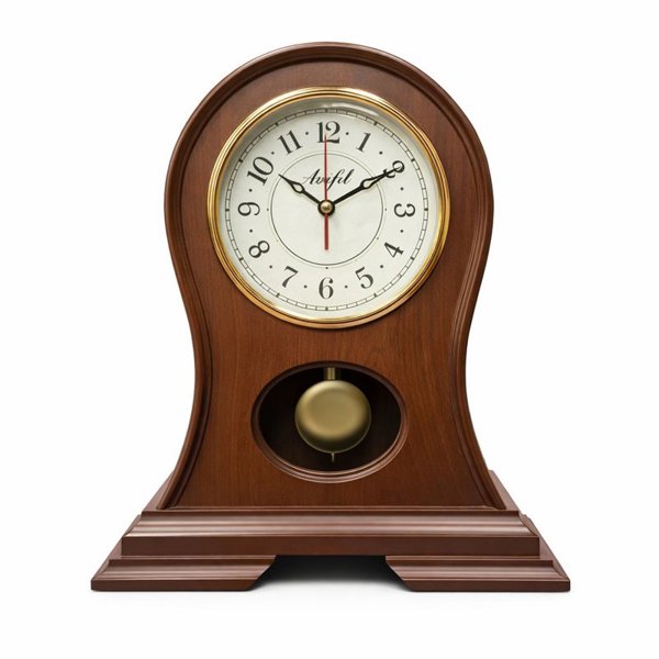 ساعت رومیزی چوبی آیلی مدل 444B، ساعت رومیزی پاندول دار با متریال تمام چوب، طراحی فانتزی و مینیمال، موتور آرامگرد و 2 سال ضمانت، اعداد لاتین