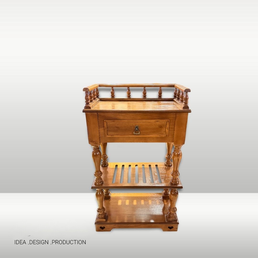 میز کنسول چوبی سه طبقه وینتج مدل KO03039