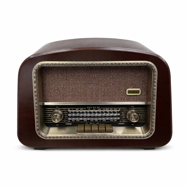 رادیو رومیزی مدل 050، رادیو سایز بزرگ با متریال چوب، دارای قابلیت های CD، mp3، AUX، فلش، رادیو با ظاهر شیک و نوستالژی، امکاناتی دیگر مثل خروجی صدا و میکروفون