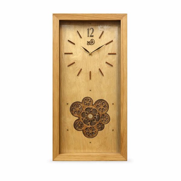 ساعت دیواری بتيس روکش طبیعی بلوط کد 7036