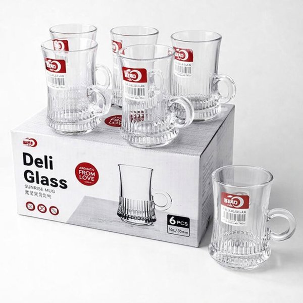 فنجان کمر باریک طرح دار دلی گلس 