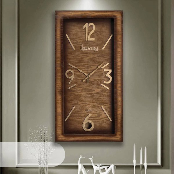 ساعت دیواری چوبی کوین مدل 2212 سایز 45 در 90