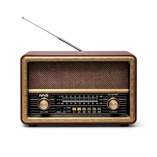 رادیو شارژی کلاسیک، رادیو شارژی قابل حمل سایز 33 در 21 سانت با قابلیت های فوق العاده، دکوری زیبا مناسب خانه و محل کار، مدل 8076