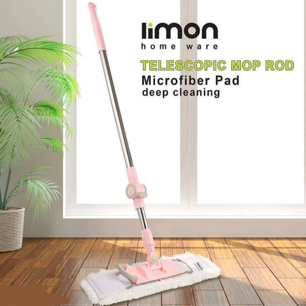 تی زمین شوی میکروفایبر دسته تلسکوپی برند لیمون مدل 211135، تی زمین‌شوی دسته تلسکوپی میکروفایبر با جعبه مخصوص برای نظافت کارآمد و آسان انواع سطوح