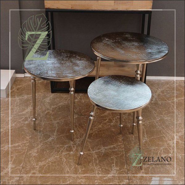 میز عسلی آلومنیوم زلانو طرح چرم 