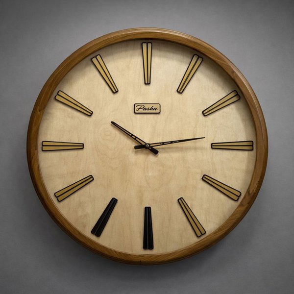 ساعت دیواری چوبی پاشا مدل ۶۵۱۲