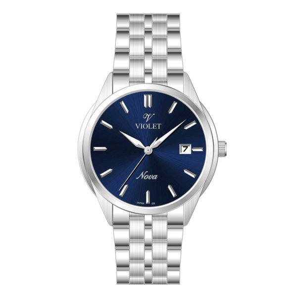 ساعت مچی ویولت، مردانه تک موتوره،گرد فلزی،استیل صفحه سرمه ای مدل 32766