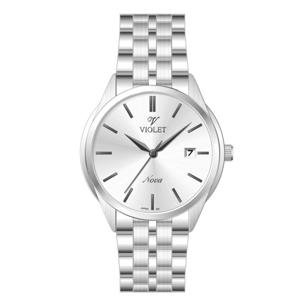 ساعت مچی ویولت، مردانه تک موتوره،گرد فلزی،استیل صفحه نقره ای کد 32768