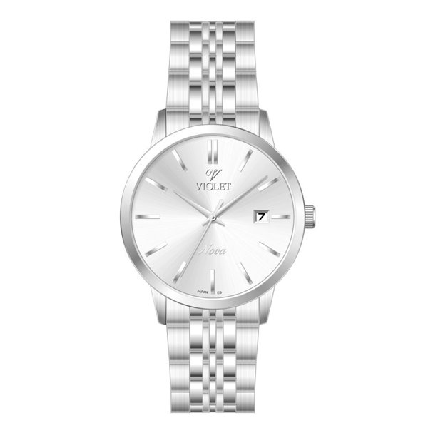 ساعت مچی ویولت، مردانه تک موتوره،گرد فلزی،استیل صفحه نقره ای کد 32760