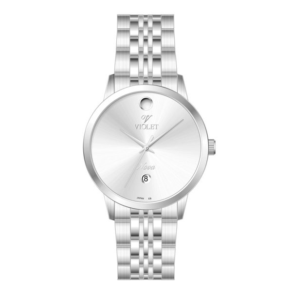 ساعت مچی ویولت، مردانه تک موتوره،گرد فلزی،استیل صفحه نقره ای کد 32758