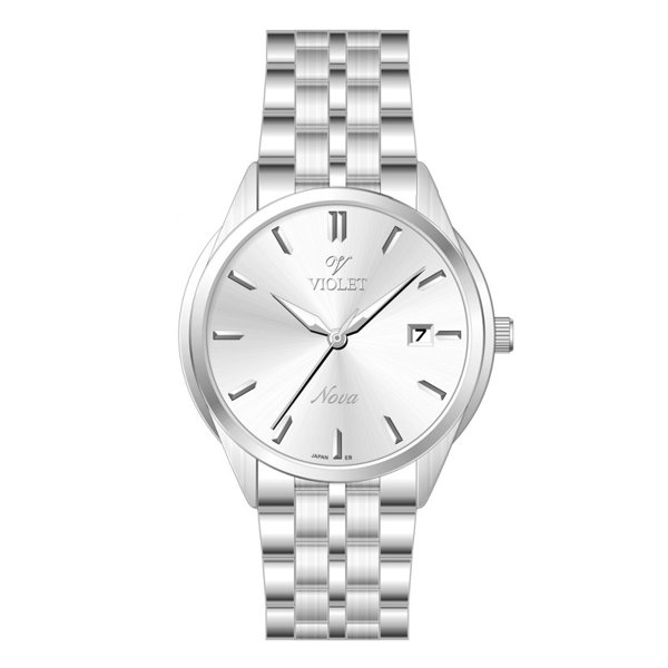 ساعت مچی ویولت، مردانه تک موتوره،گرد فلزی،استیل صفحه نقره ای 32766