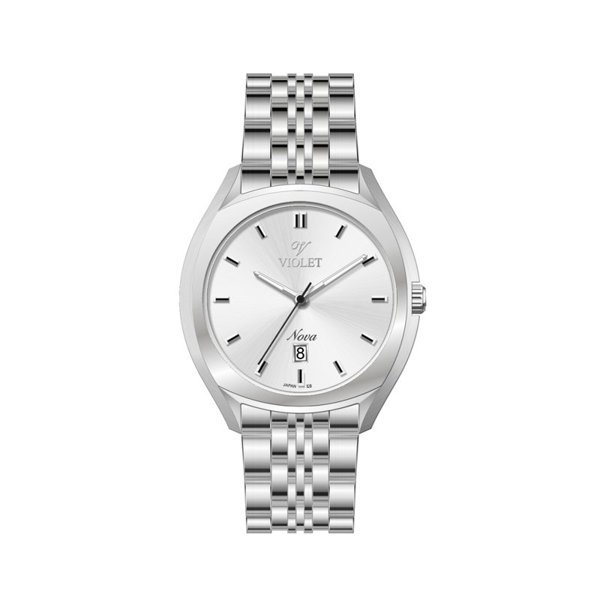 ساعت مچی ویولت، زنانه تک موتوره،گرد فلزی،استیل،صفحه نقره ای کد 32754