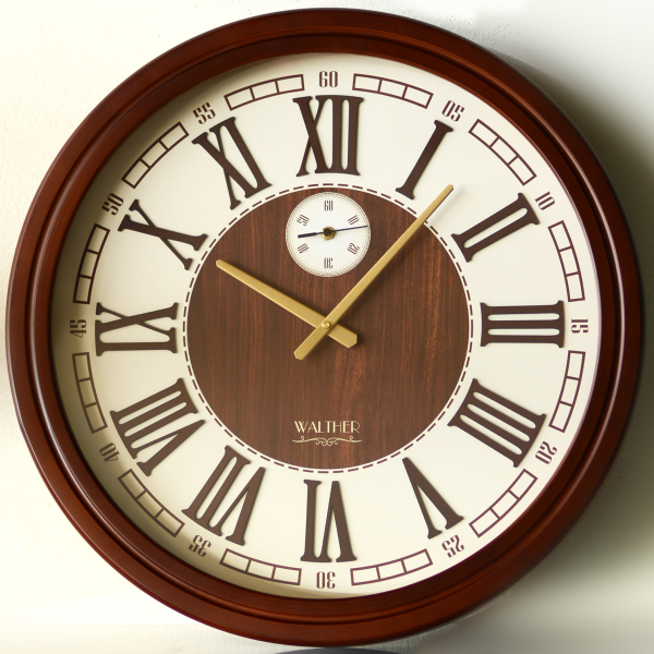 ساعت دیواری والتر Walther مدل 6007 | ساعت دیواری سایز 57 با موتور آرامگرد، موتور ثانیه شمار مستقل