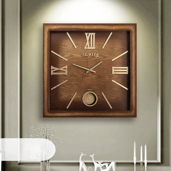 ساعت دیواری چوبی کوین مدل 2208 سایز 60 پاندولی
