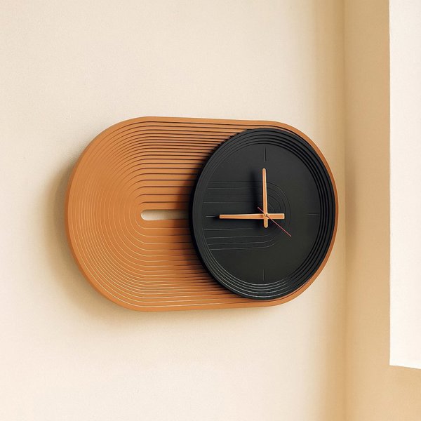 ساعت دیواری ام‌دی‌اف دست‌ساز مدل ریپل (Ripple) کد 2060 سایز ۸۰×۵۰