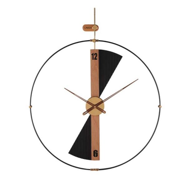 ساعت دیواری مدرن لاکوی کد WMC-15012، ساعت دیواری لاکوی با متریال با کیفیت و با دوام، طراحی مینیمال، دارای موتور آرامگرد و 5 سال گارانتی، رنگ مشکی
