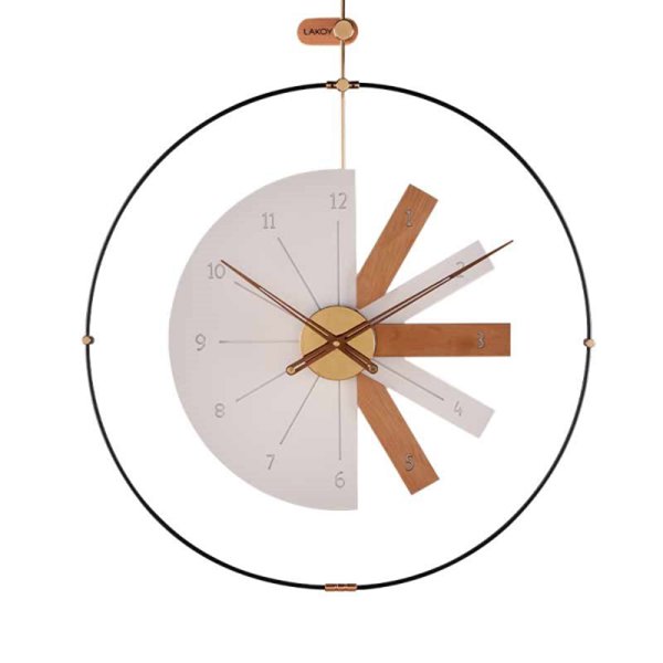 ساعت دیواری مدرن لاکوی کد WMC-15013، ساعت دیواری لاکوی با متریال با کیفیت و با دوام، طراحی مینیمال، دارای موتور آرامگرد و 5 سال گارانتی، رنگ سفید