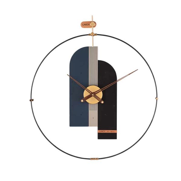 ساعت دیواری مدرن لاکوی کد WMC-15015، ساعت دیواری لاکوی با متریال با کیفیت و با دوام، طراحی مینیمال، دارای موتور آرامگرد و 5 سال گارانتی، رنگ قهوه ای مشکی