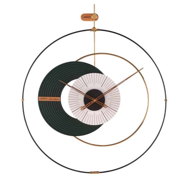 ساعت دیواری مدرن لاکوی کد WMC-15018، ساعت دیواری لاکوی با متریال با کیفیت و با دوام، طراحی مینیمال، دارای موتور آرامگرد و 5 سال گارانتی، رنگ سبز