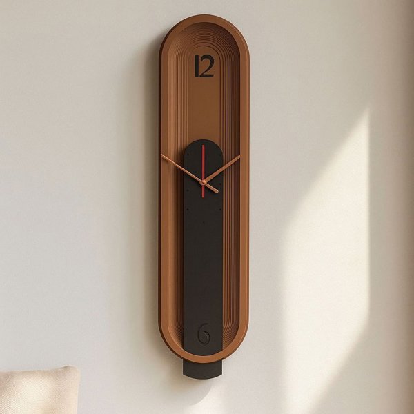 ساعت دیواری مدل ریپل خطی سایز ۸۴×۲۴ مناسب ستون و دیوارهای باریک