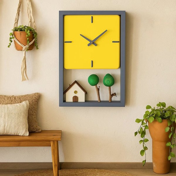 ساعت دیواری چوبی دست ساز مدل 114